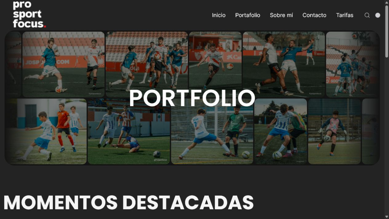 Captura del proyecto Pro Sport Focus